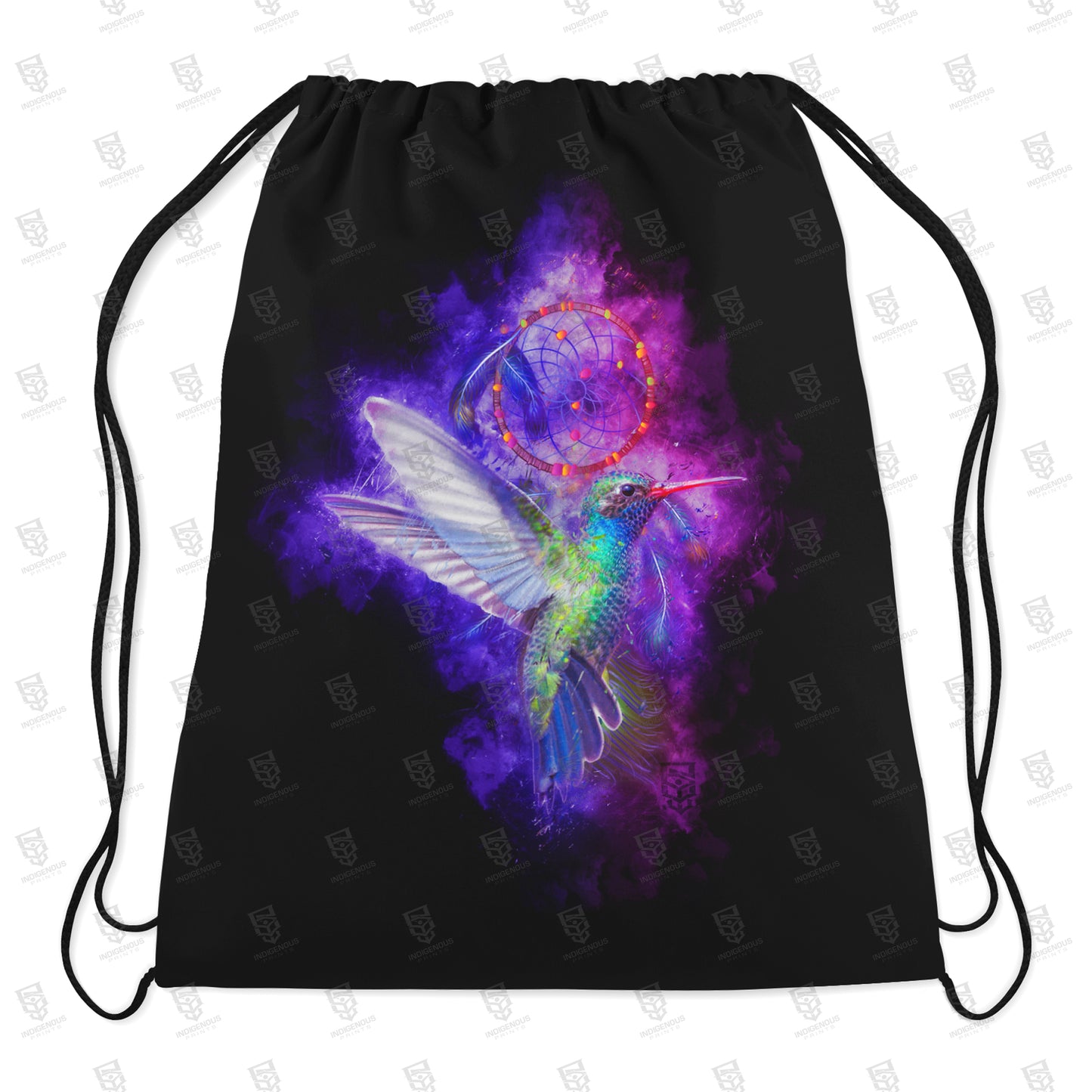 Hummingbird Dreamcatcher - Drawstring Canvas Backpack